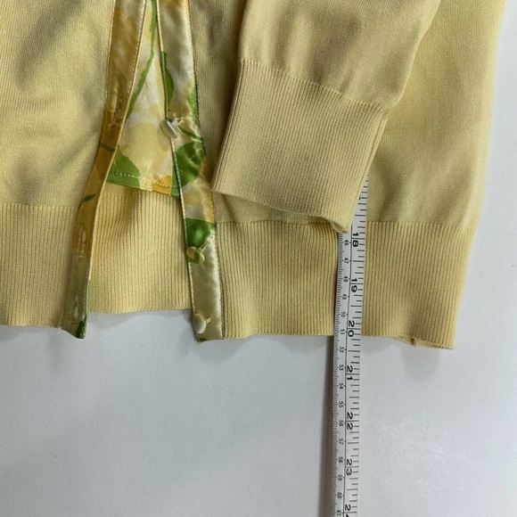 INC International Concepts Yellow Silk Lined Cardigan Removable Tie Size Small - Picture 6 of 6